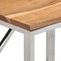 Voir la diapositive 4 : VIDAXL Table console argente acier inoxydable et bois massif d'acacia