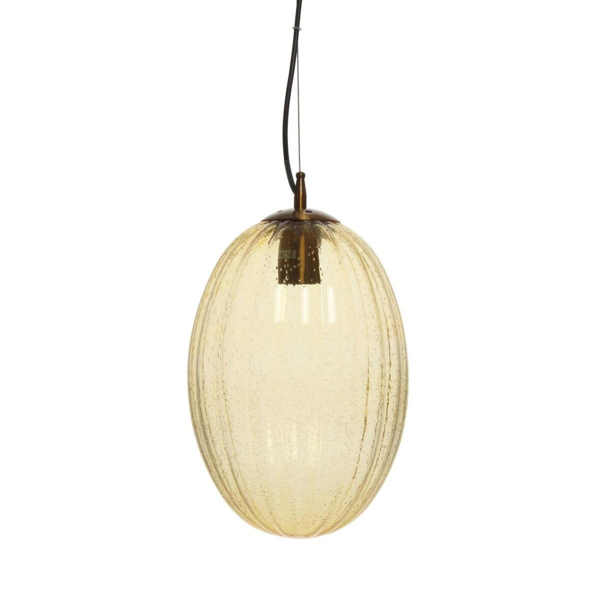 Paris Prix Lampe suspension en verre  virgina  36cm ambre