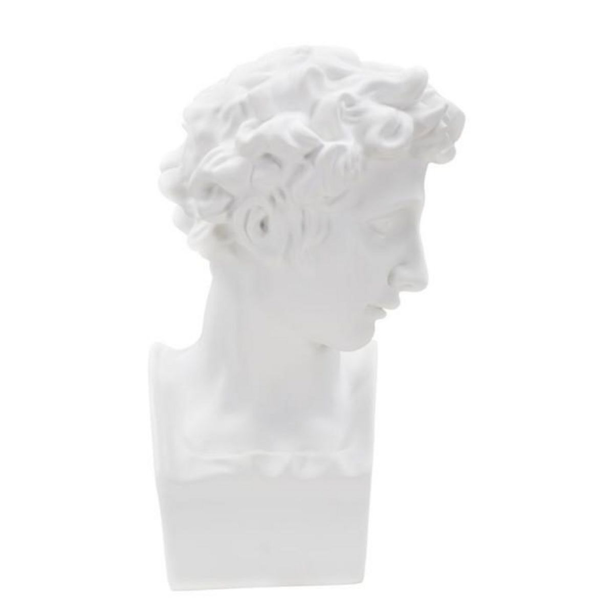 Paris Prix Statuette Tête Déco  Jeune Homme  30cm Blanc