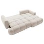 Voir la diapositive 2 : BEST MOBILIER Yulin - canapé d'angle droit 4 places convertible avec coffre en tissu bouclette