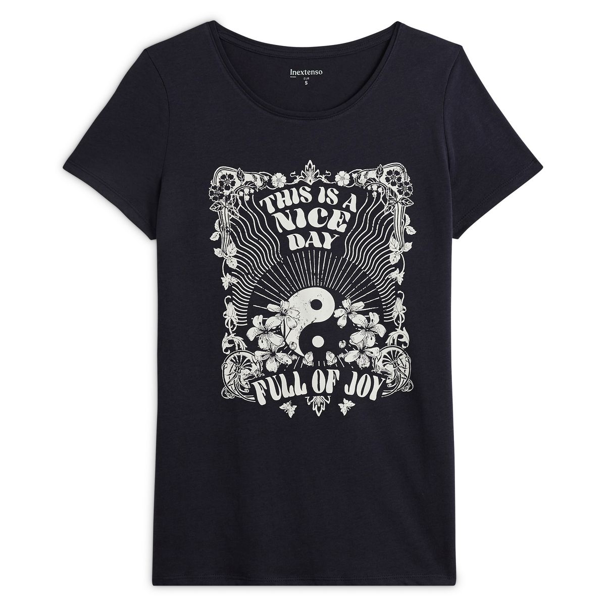 INEXTENSO T-shirt manches courtes noir femme