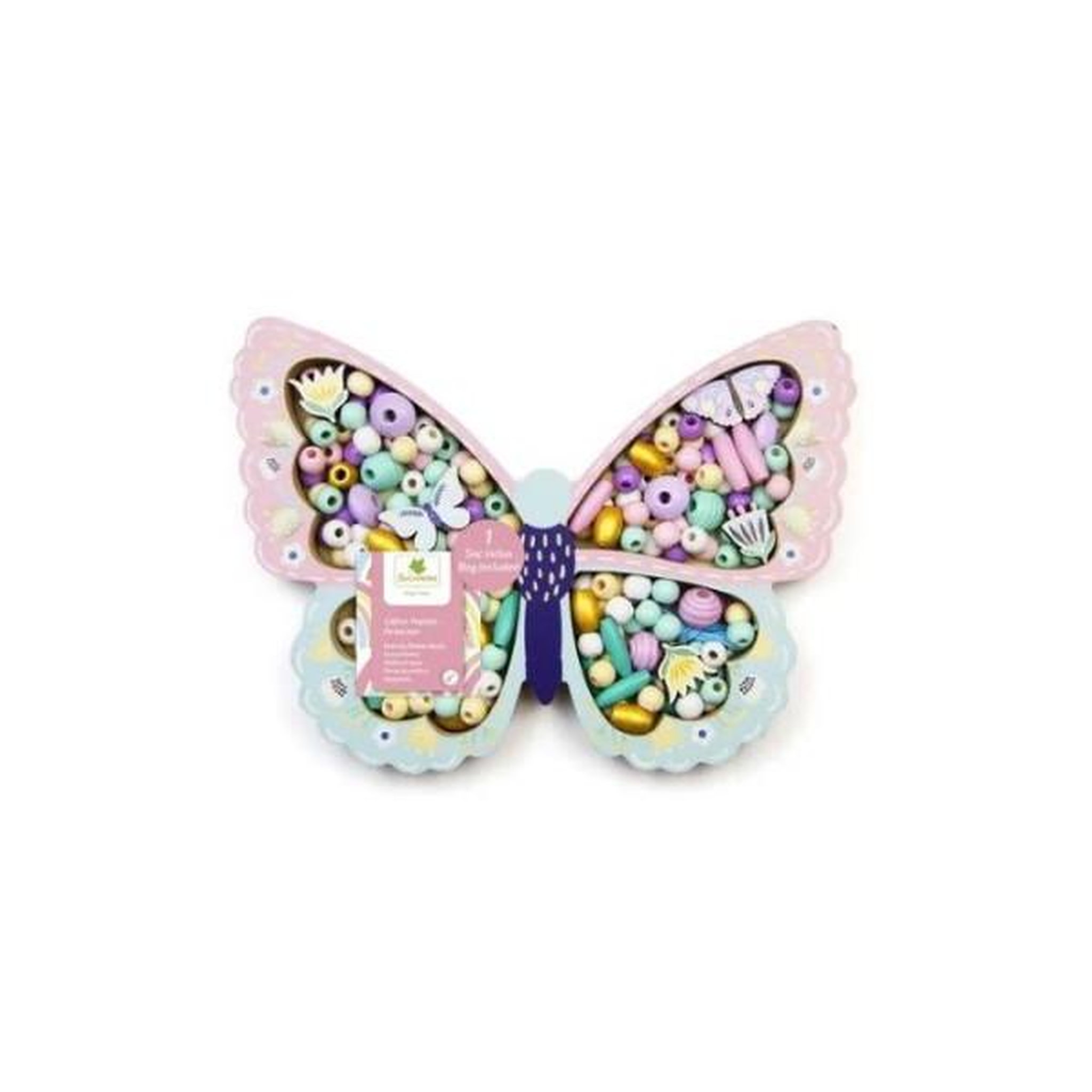 SYCOMORE Coffret de perles en bois - SYCOMORE - Papillon - Des 4 ans