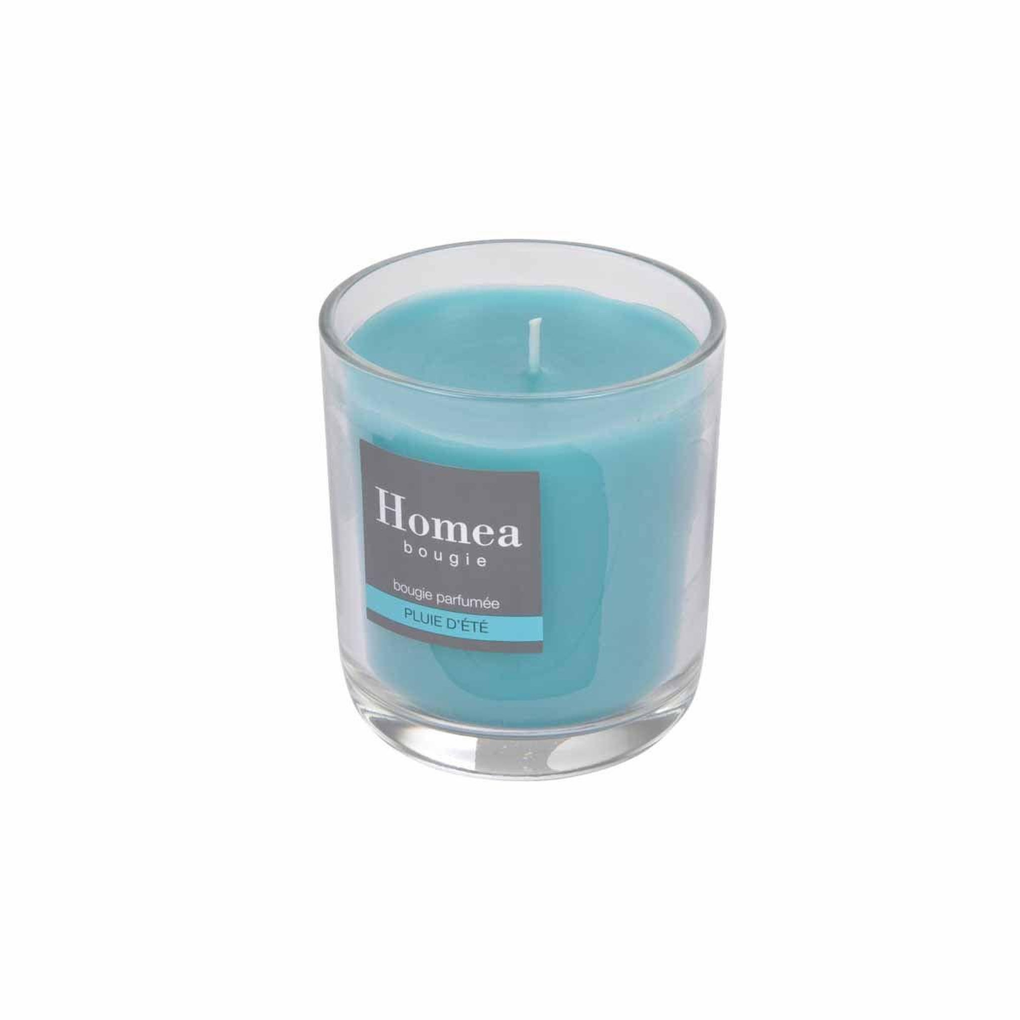 Voir la diapositive 2 : HOMEA Bougie parfumée verrine déco  tropical fresh  9cm pluie d'été