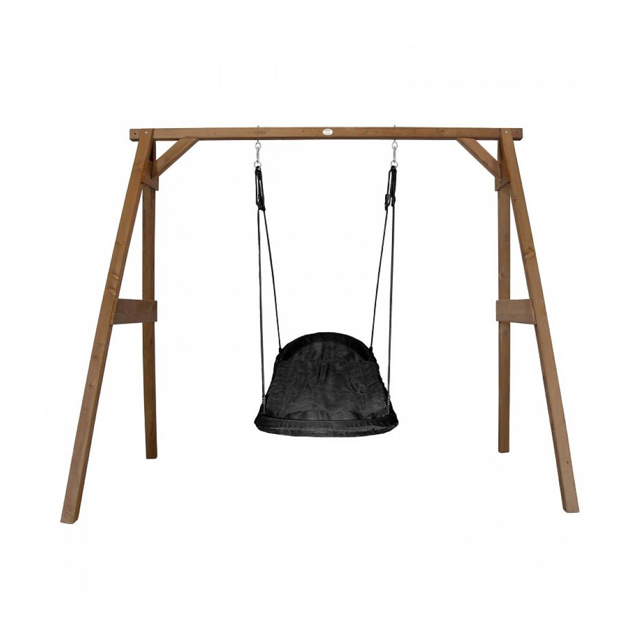 Axi House AXI Portique en bois Marron avec balançoire siège nid ovale 160x254x207cm