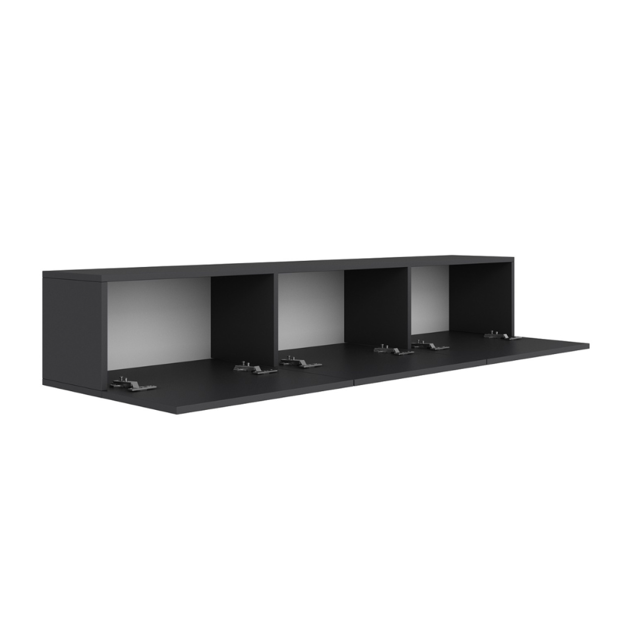CONCEPT USINE Meuble tv suspendu avec placards 150cm gris anthracite hal