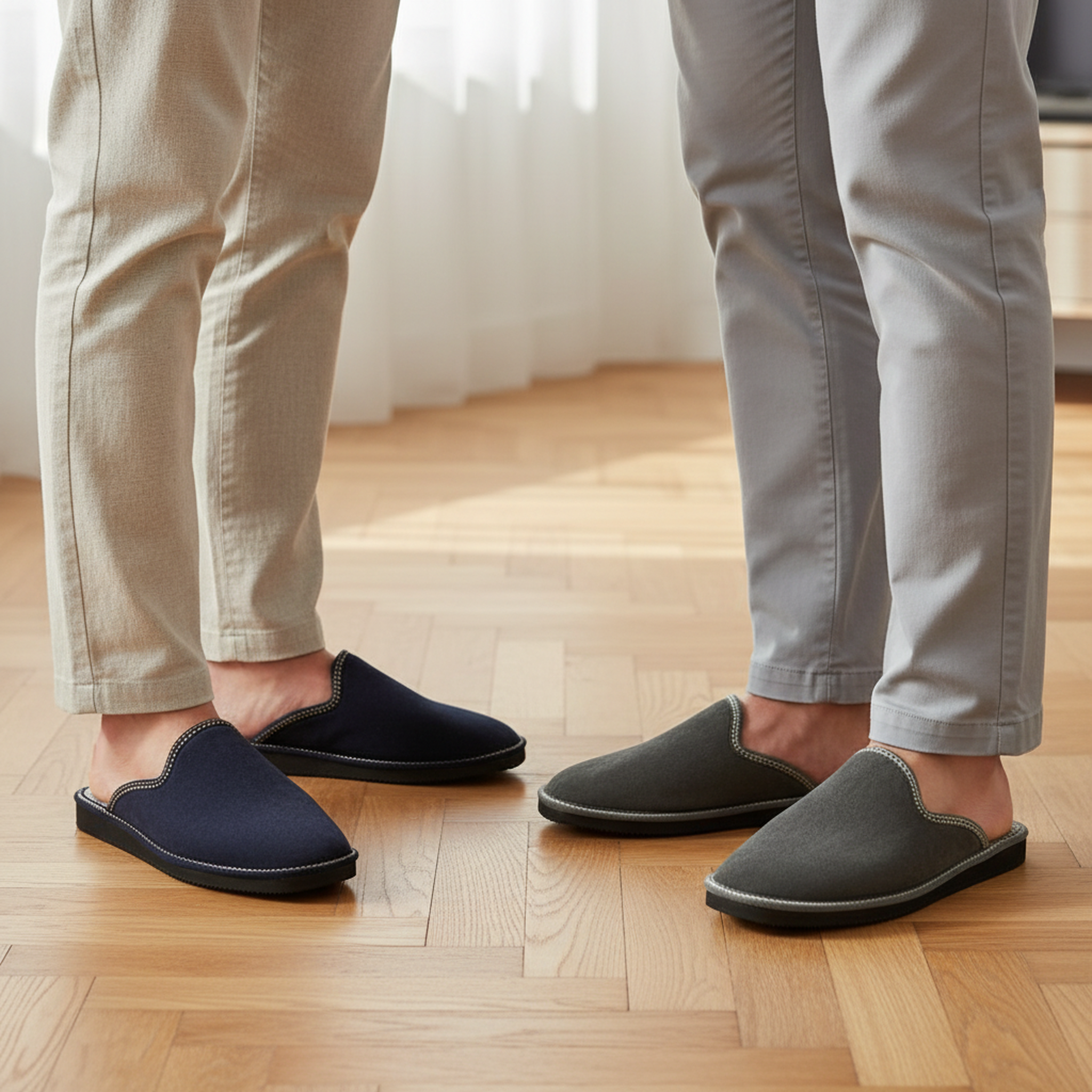 Voir la diapositive 2 : OZABI Ozabi pack de 2 paires pantoufles mules homme fabriquées en espagne