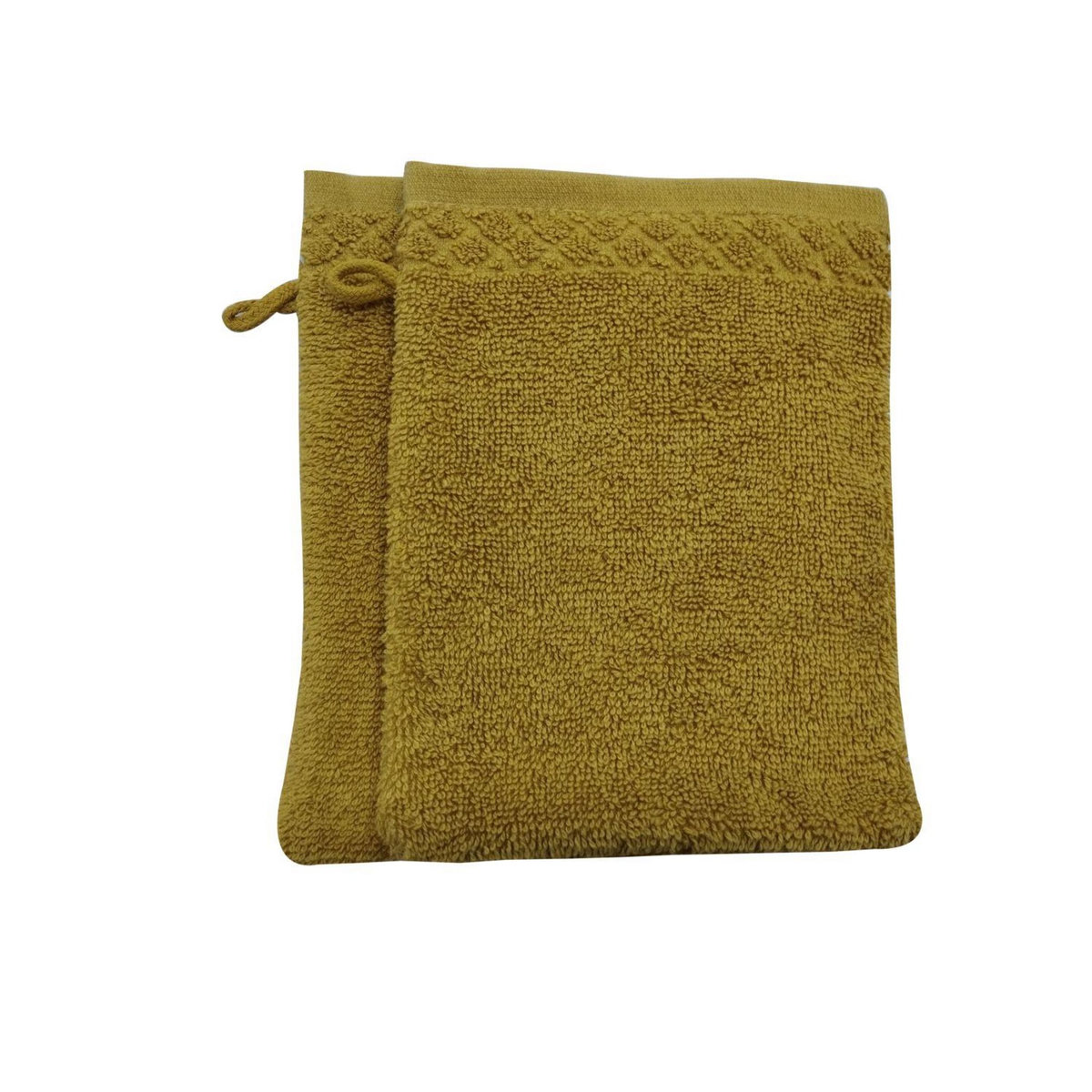 ACTUEL Lot de 2 gants de toilette uni en coton 600g