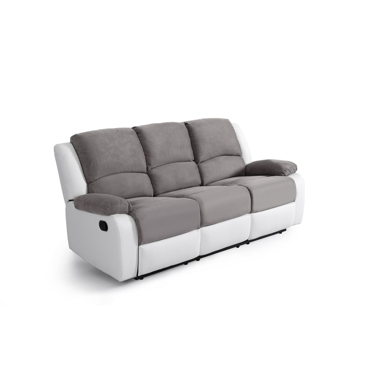 Ensemble canapé relax 3 places + fauteuil relax bimatière tissu simili HELENE