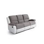 Voir la diapositive 8 : Ensemble canapé relax 3 places + fauteuil relax bimatière tissu simili HELENE