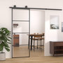 Voir la diapositive 1 : VIDAXL Porte coulissante Aluminium et verre ESG 76x205 cm Noir