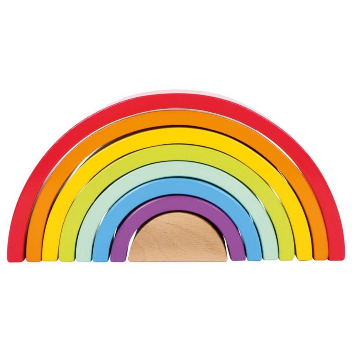 SMALL FOOT Small Foot - Wooden Building Blocks Rainbow, 9pcs. 6969