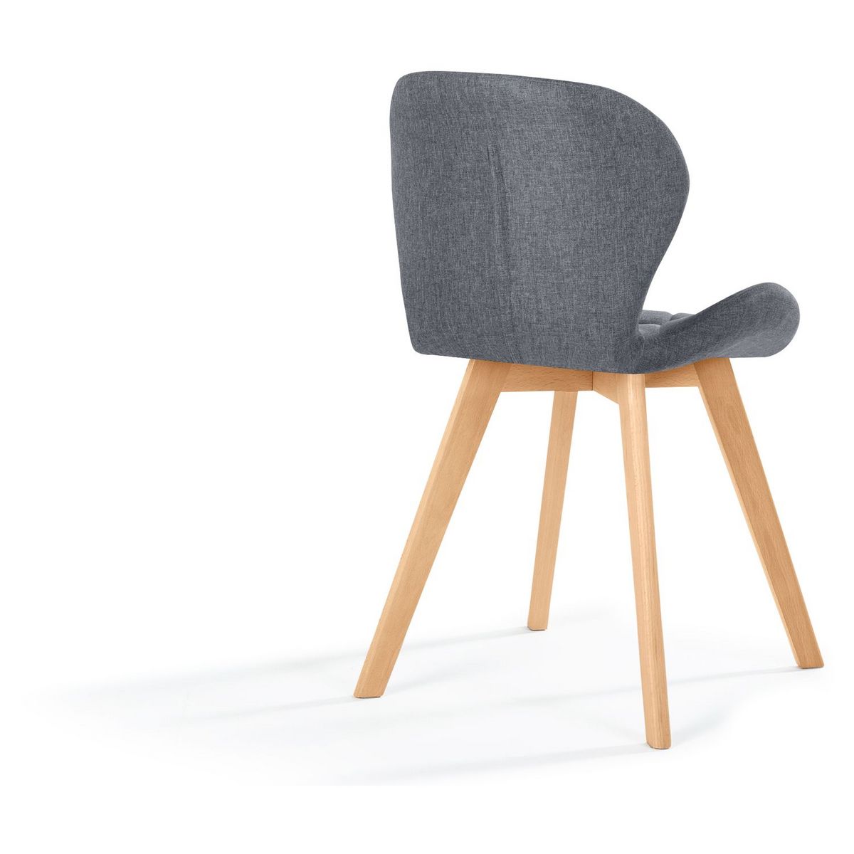 Lot de 2 chaises en tissu style scandinave pieds bois massif GAYA