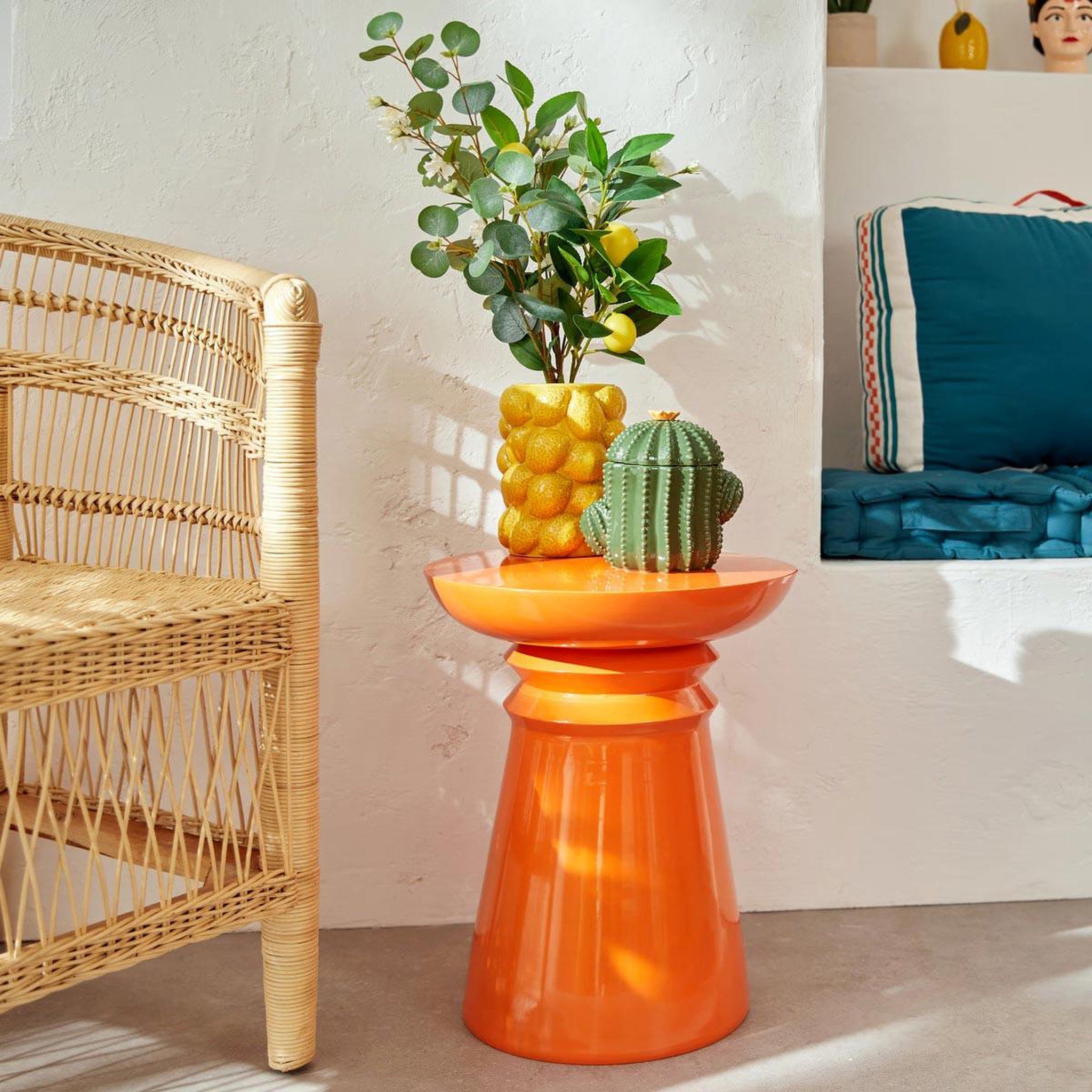 Voir la diapositive 4 : ATMOSPHERA Vase citron en céramique  yucatan  18cm jaune