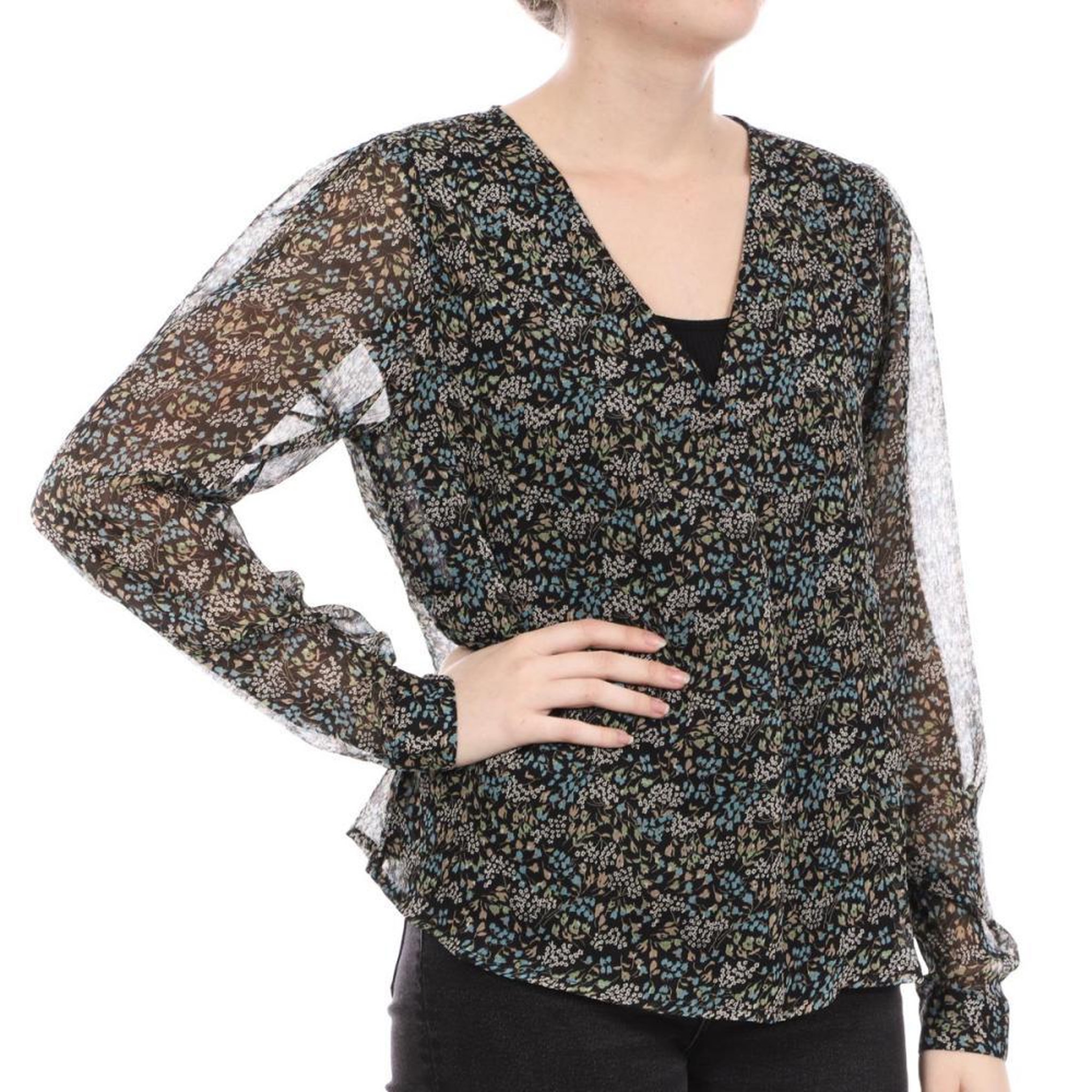 Voir la diapositive 1 : JACQUELINE DE YONG Blouse Noir à fleurs Femme JDY Isabell