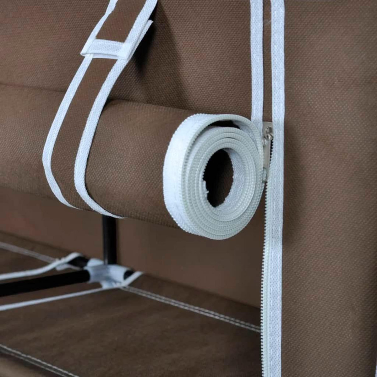 VIDAXL Armoire a chaussures avec housse 115 x 28 x 110 cm Tissu Marron