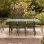 Voir la diapositive 5 : CONCEPT USINE Ensemble table de jardin 200 cm et 8 chaises vert BERGAME