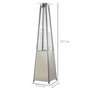 Voir la diapositive 3 : OUTSUNNY Outsunny Parasol chauffant pyramide 10,5 kW - chauffage d'extérieur gaz - chauffage de terrasse - double sécurité - puissance réglable - roulettes, housse incluse - acier inox. gris métal