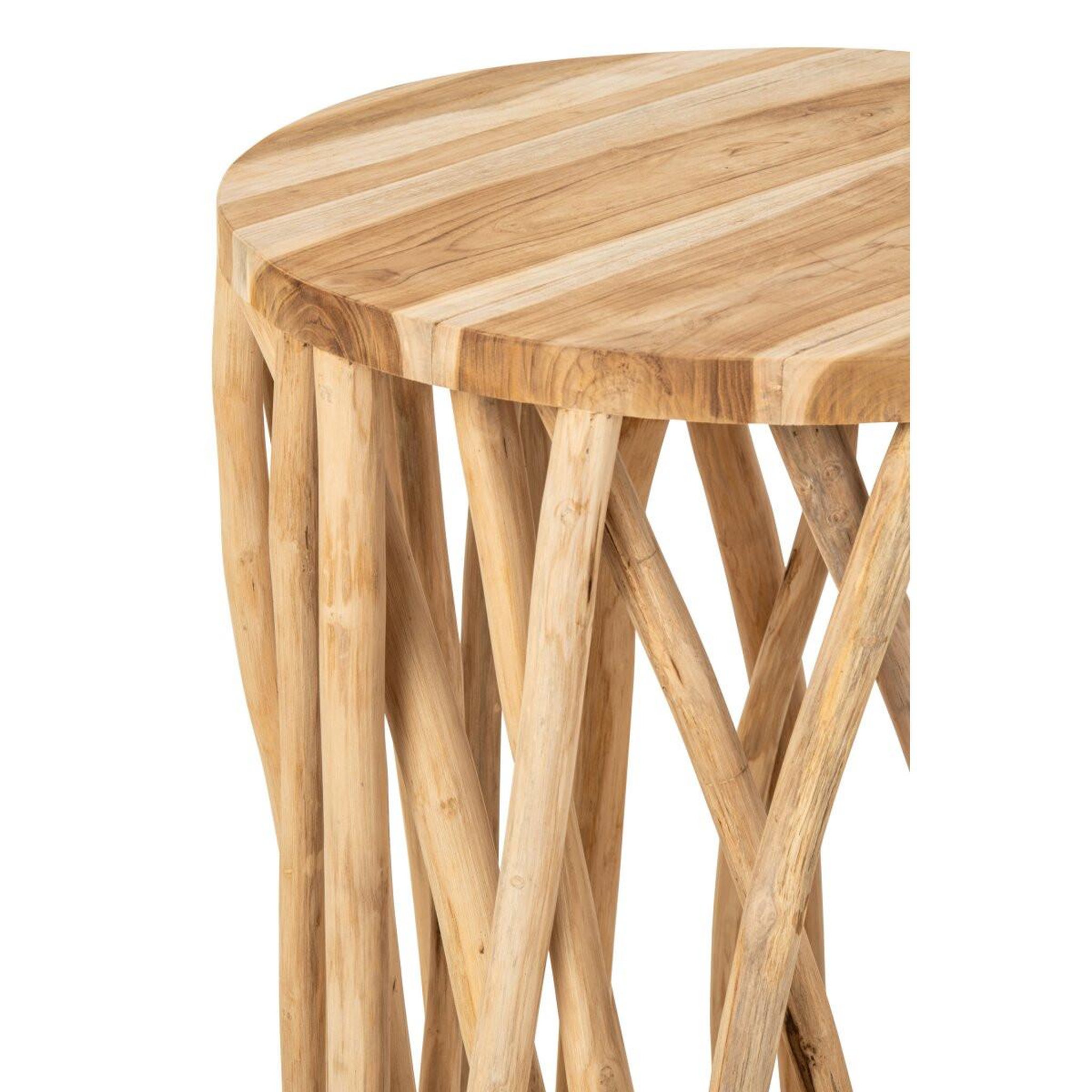 Voir la diapositive 2 : J-LINE Table de Bar en Bois  Zélia  110cm Naturel