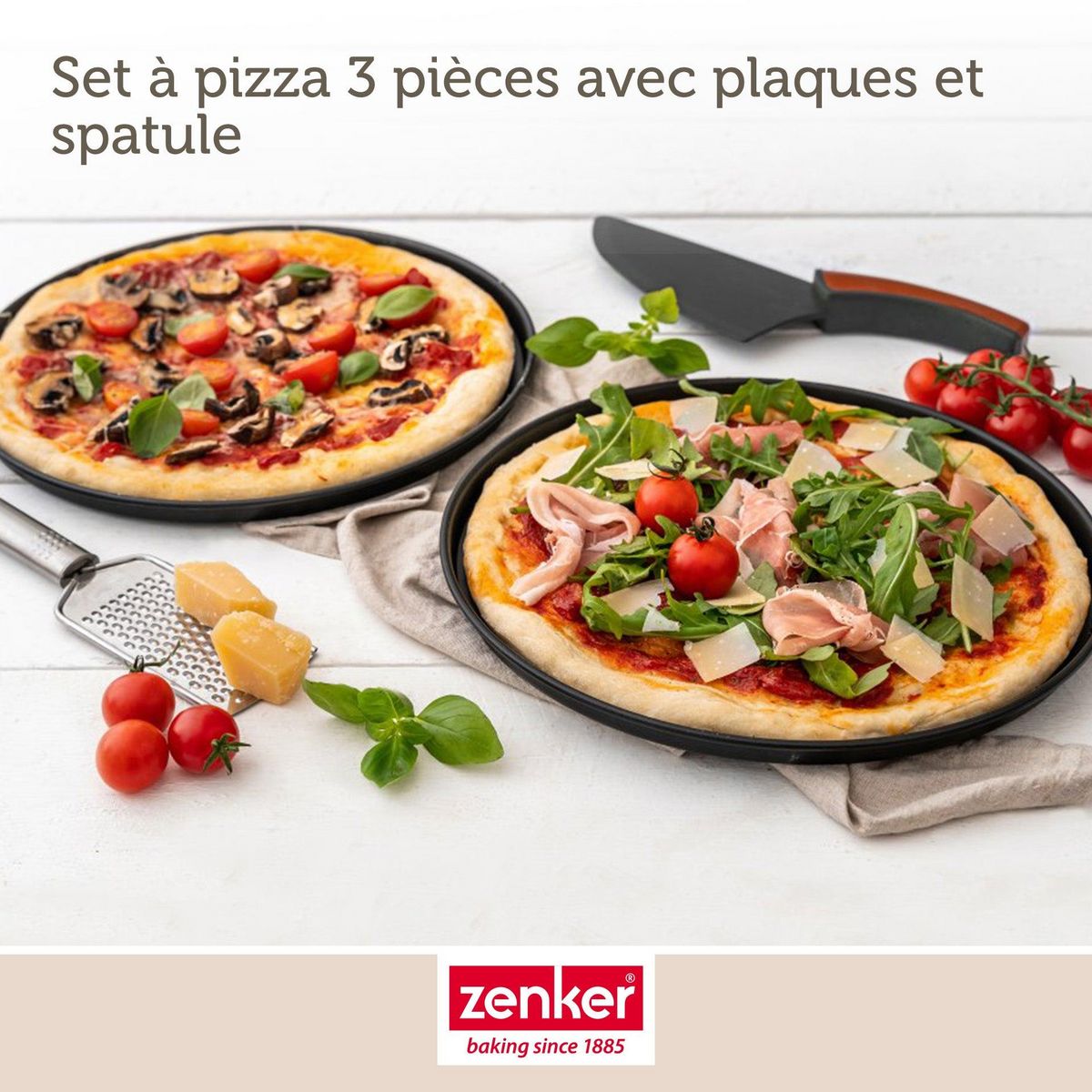 ZENKER Set à pizza 3 pièces 29 cm Zenker Spécial Countries