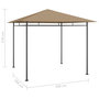 Voir la diapositive 4 : VIDAXL Belvedere 3x3x2,7 m Taupe 180 g/m^2