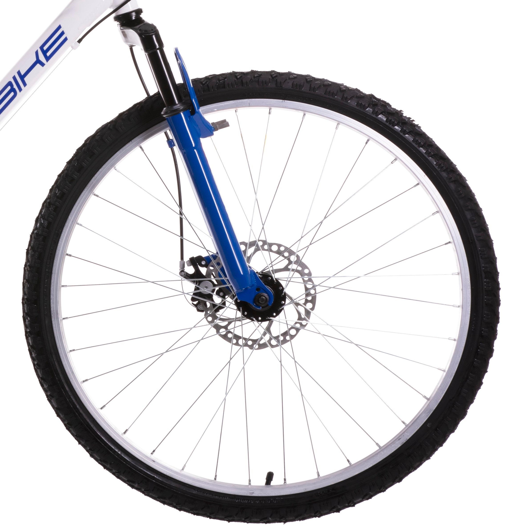 Voir la diapositive 2 : VTT 26'' - Vélo Tout Suspendu - 18 Vitesses - Poignées tournantes - Freins avant à disque et V-Brake arrière - Jantes Aluminium.