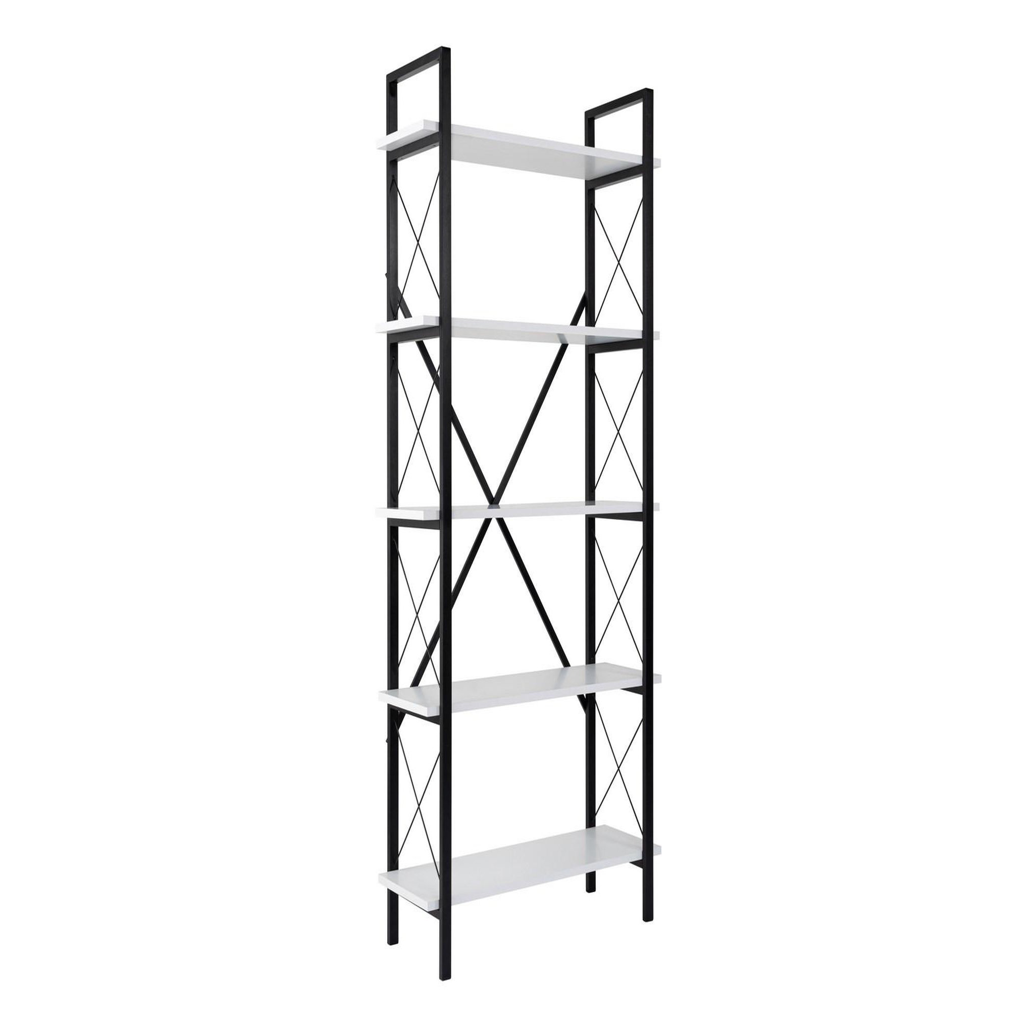 Habitat et Jardin Bibliothèque en bois  Elysian  - 90 x 33 x 180 cm - BlancNoir