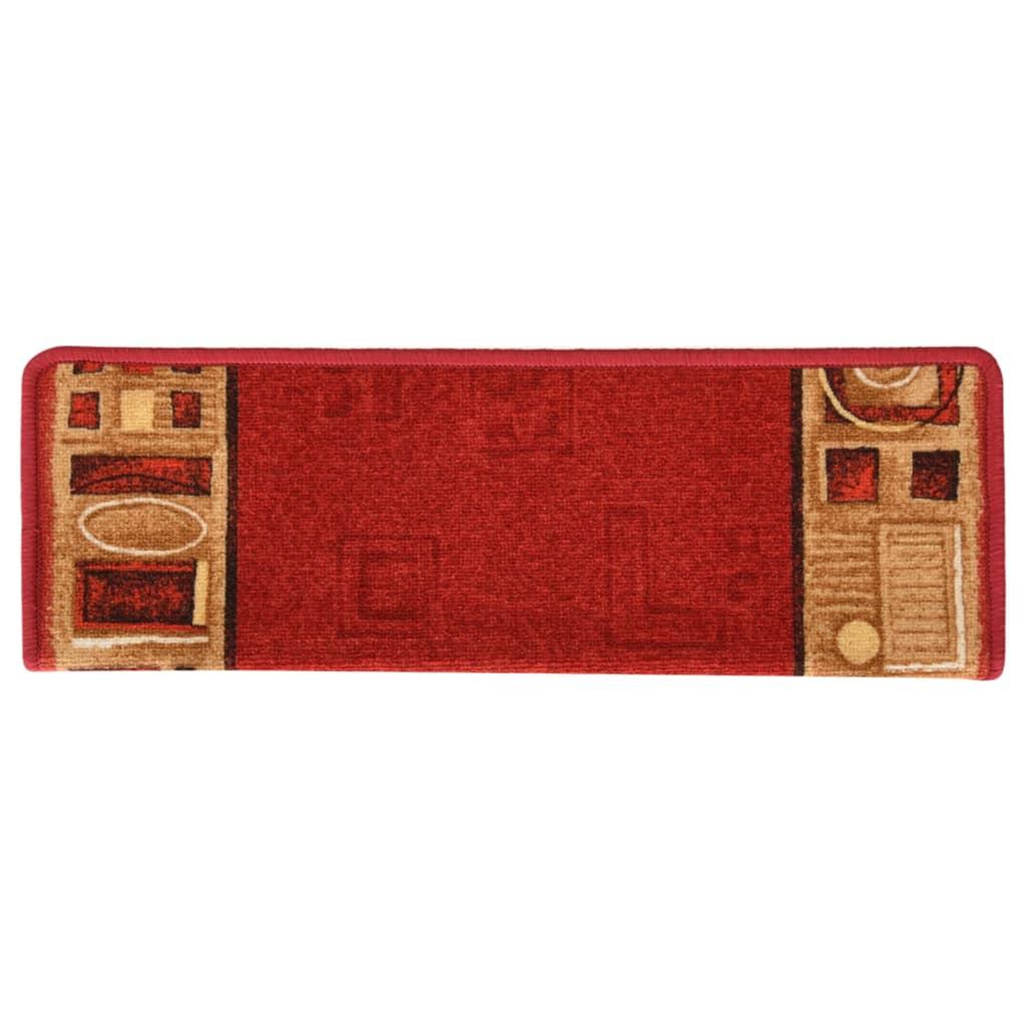 Voir la diapositive 4 : VIDAXL Tapis d'escalier autoadhesifs 5 pcs 65x21x4 cm Rouge