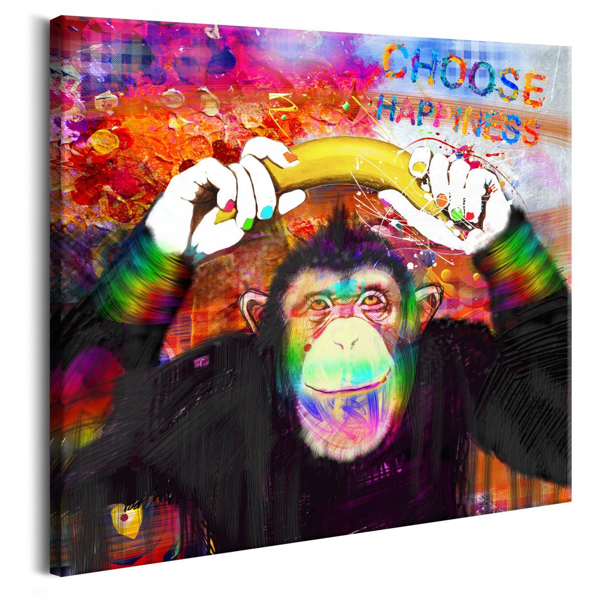 Paris Prix Tableau imprimé  choose happiness. Coloris disponibles : Multicolore