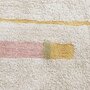 Lorena Canals Tapis lavable en coton - beige avec lignes rose et jaune - 90 x 130 cm