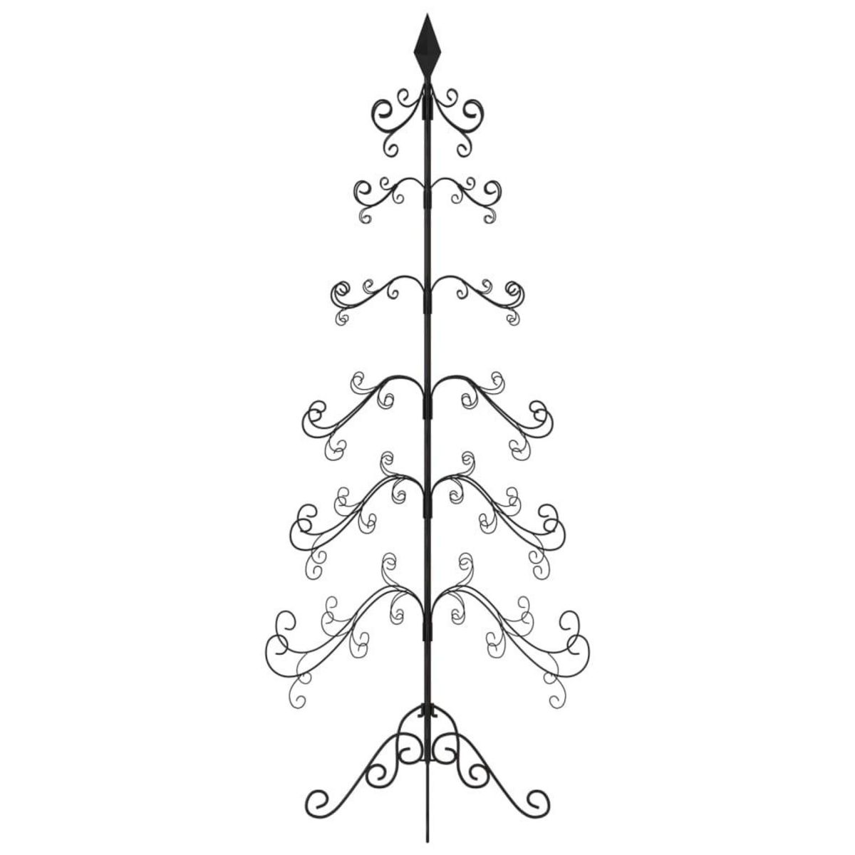 VIDAXL Arbre de Noël en metal pour decoration noir 180 cm