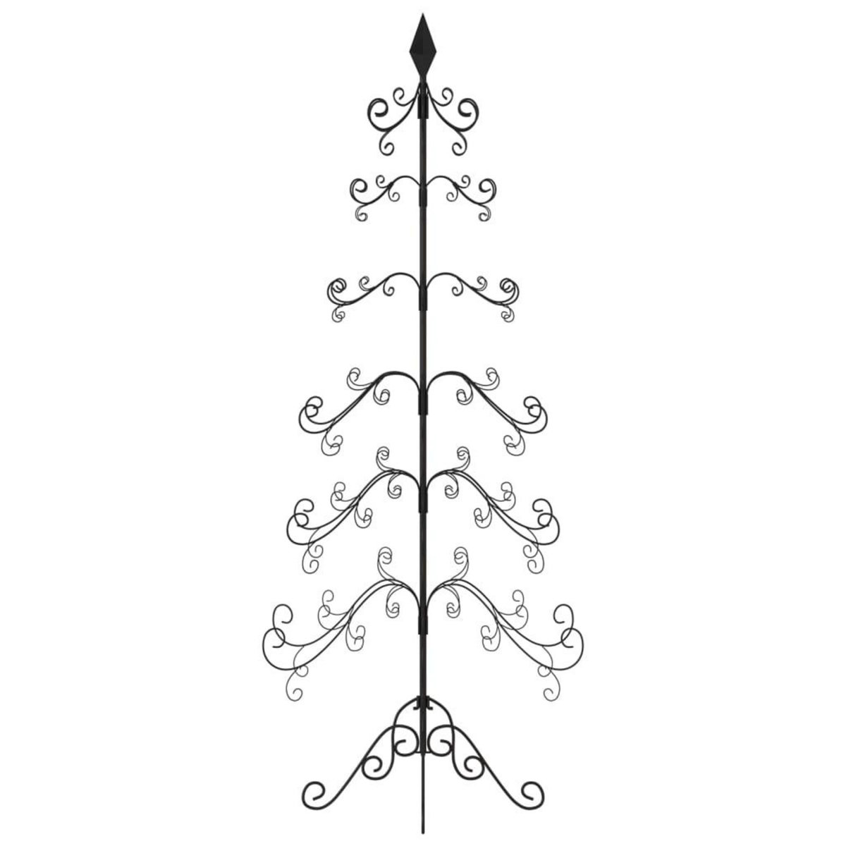VIDAXL Arbre de Noël en metal pour decoration noir 180 cm