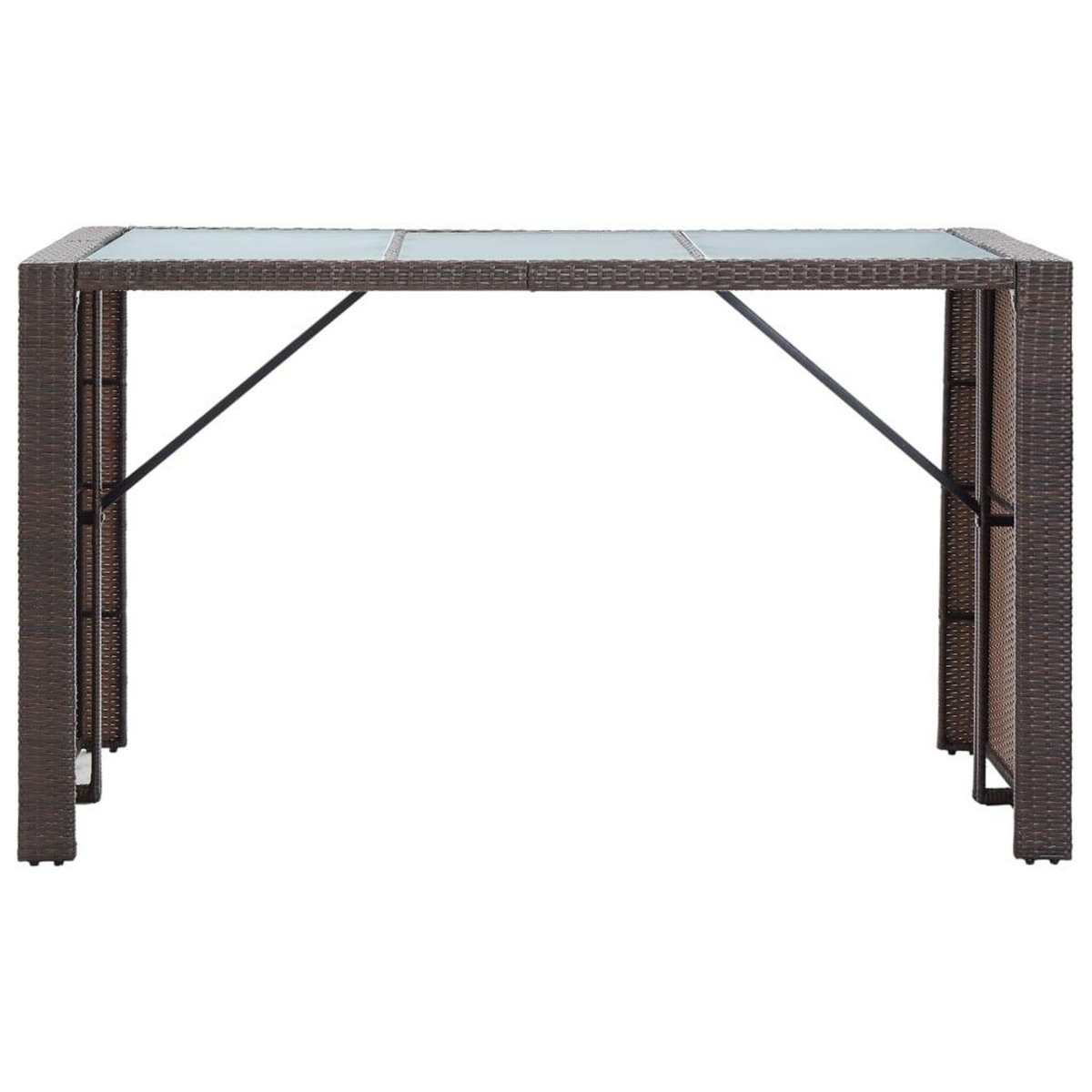 VIDAXL Ensemble de bar de jardin 7 pcs coussins Resine tressee Marron