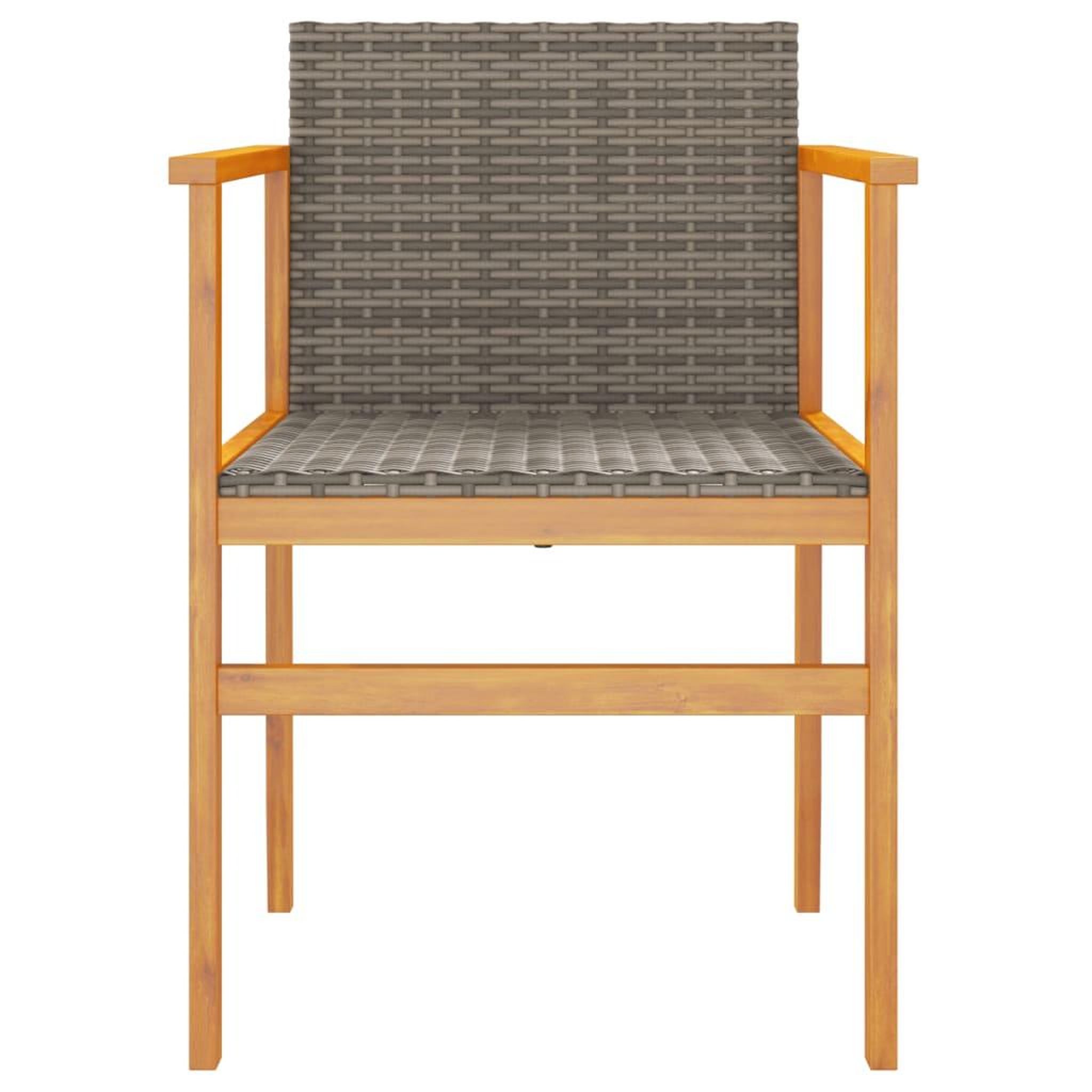 Voir la diapositive 5 : VIDAXL Chaises de jardin lot de 2 gris resine tressee et bois massif