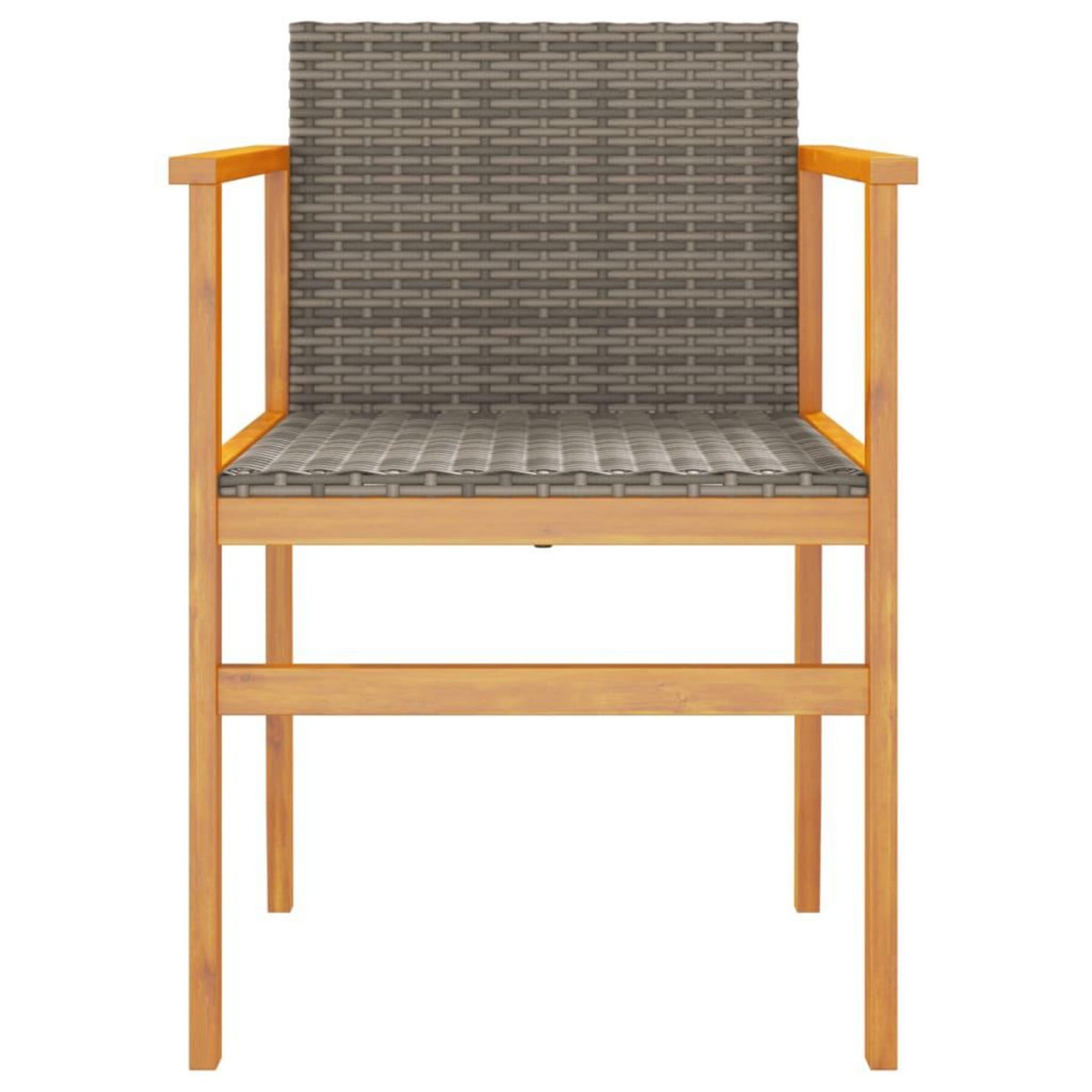 VIDAXL Chaises de jardin lot de 2 gris resine tressee et bois massif