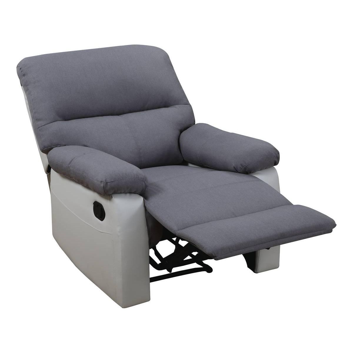 Habitat et Jardin Fauteuil relax  Lincoln  - 90 x 89 x 103 cm - Blanc/Gris clair