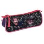 Voir la diapositive 1 : AUCHAN Trousse scolaire triangulaire polyester violet, rose et noir SUPER GIRLY