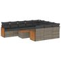 Voir la diapositive 2 : VIDAXL Salon de jardin 11 pcs avec coussins gris resine tressee