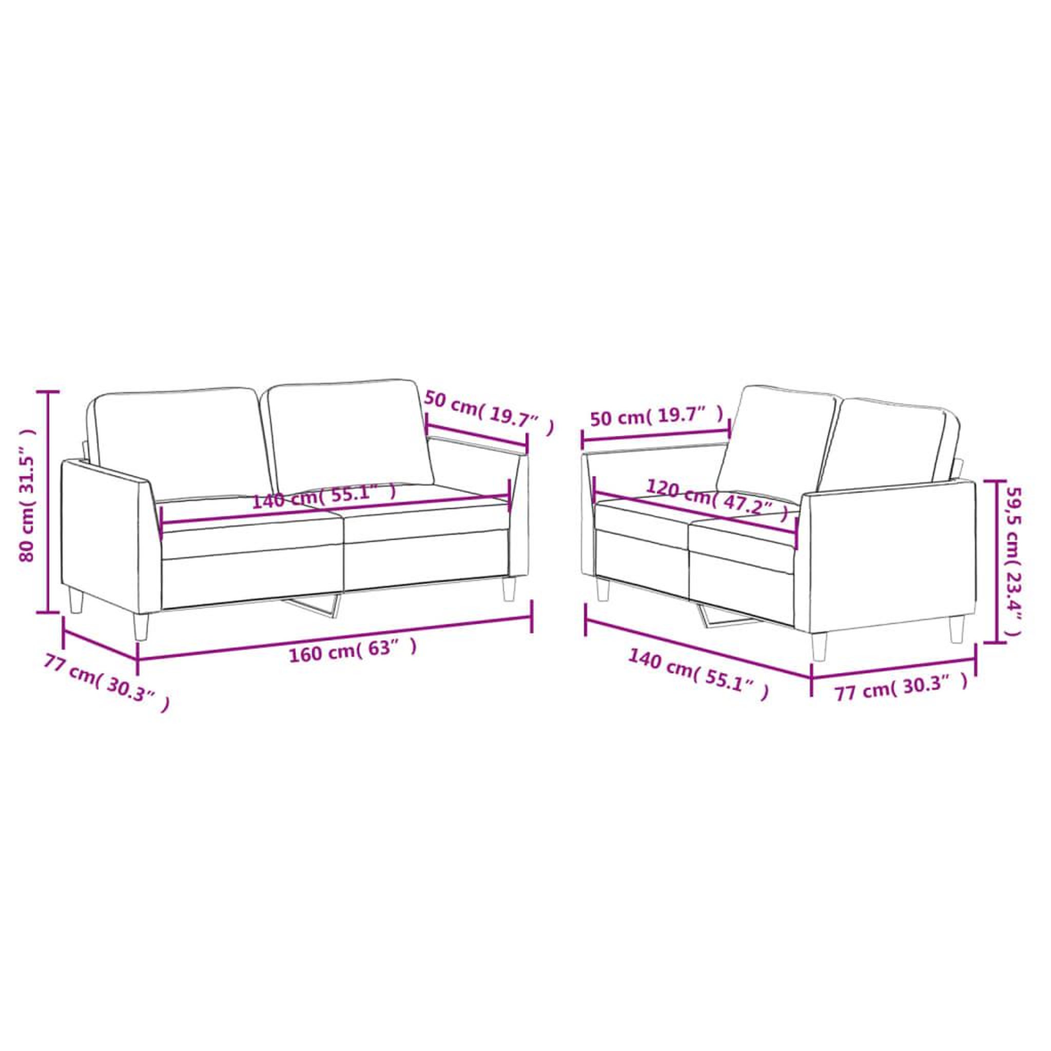 Voir la diapositive 6 : VIDAXL Ensemble de canapes 2 pcs avec coussins Noir Similicuir