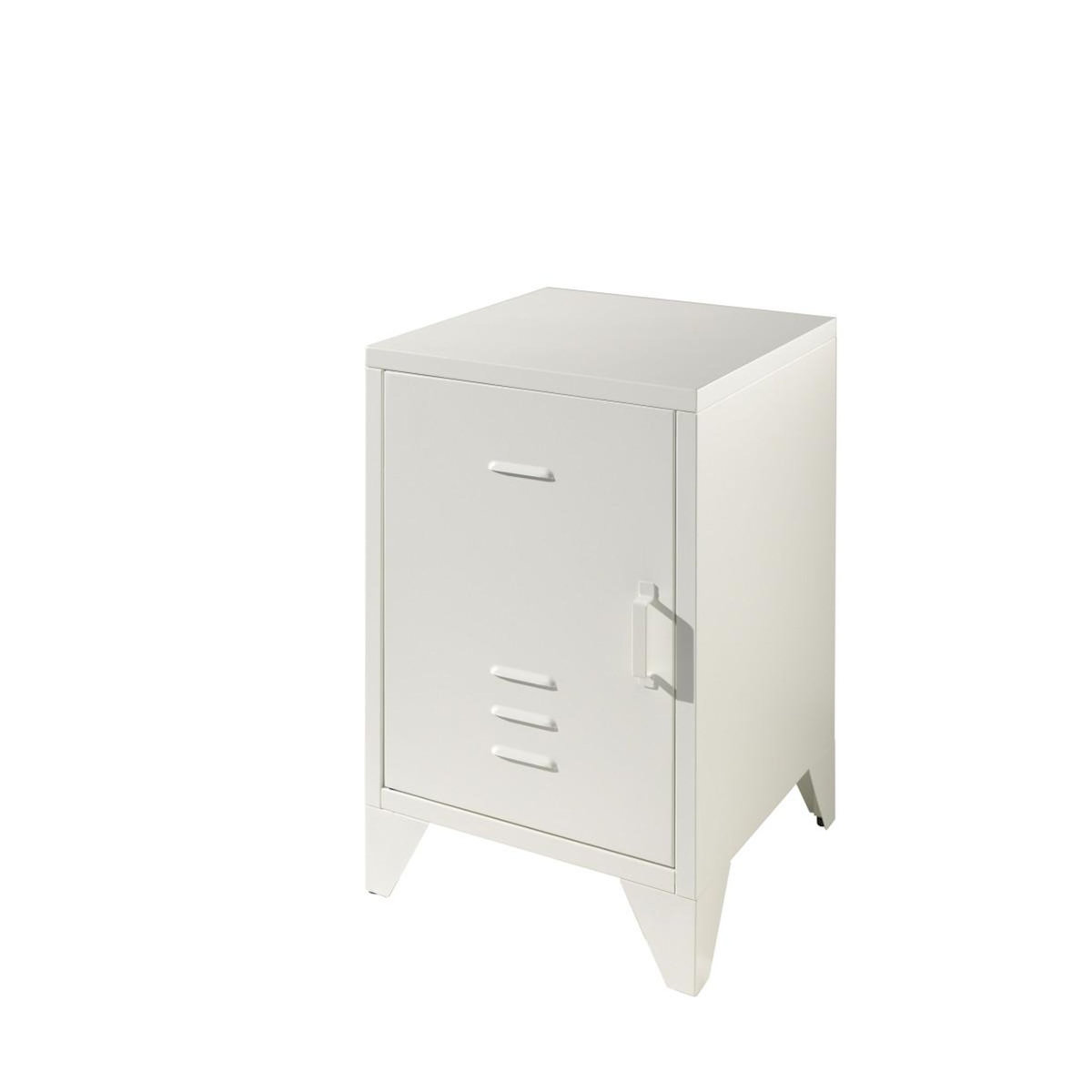 Vipack Lit et chevet 90x200 Bronxx Blanc