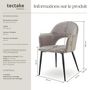 Voir la diapositive 6 : tectake Fauteuil en velours et rembourré taupe Lot de 2
