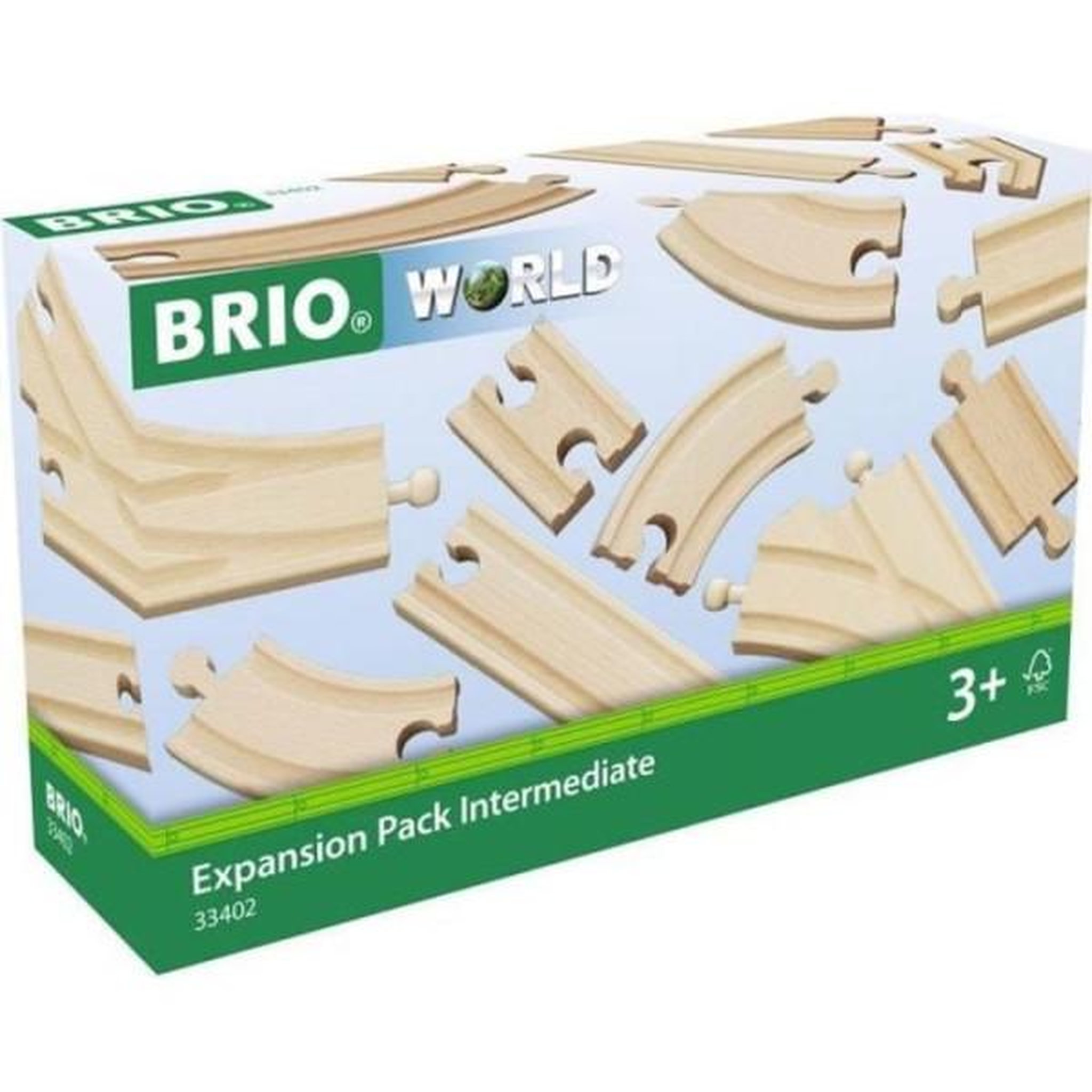 Brio Coffret evolution intermédiaire 16 rails - brio - 33402 - circuit de train en bois pour enfant des 3 ans