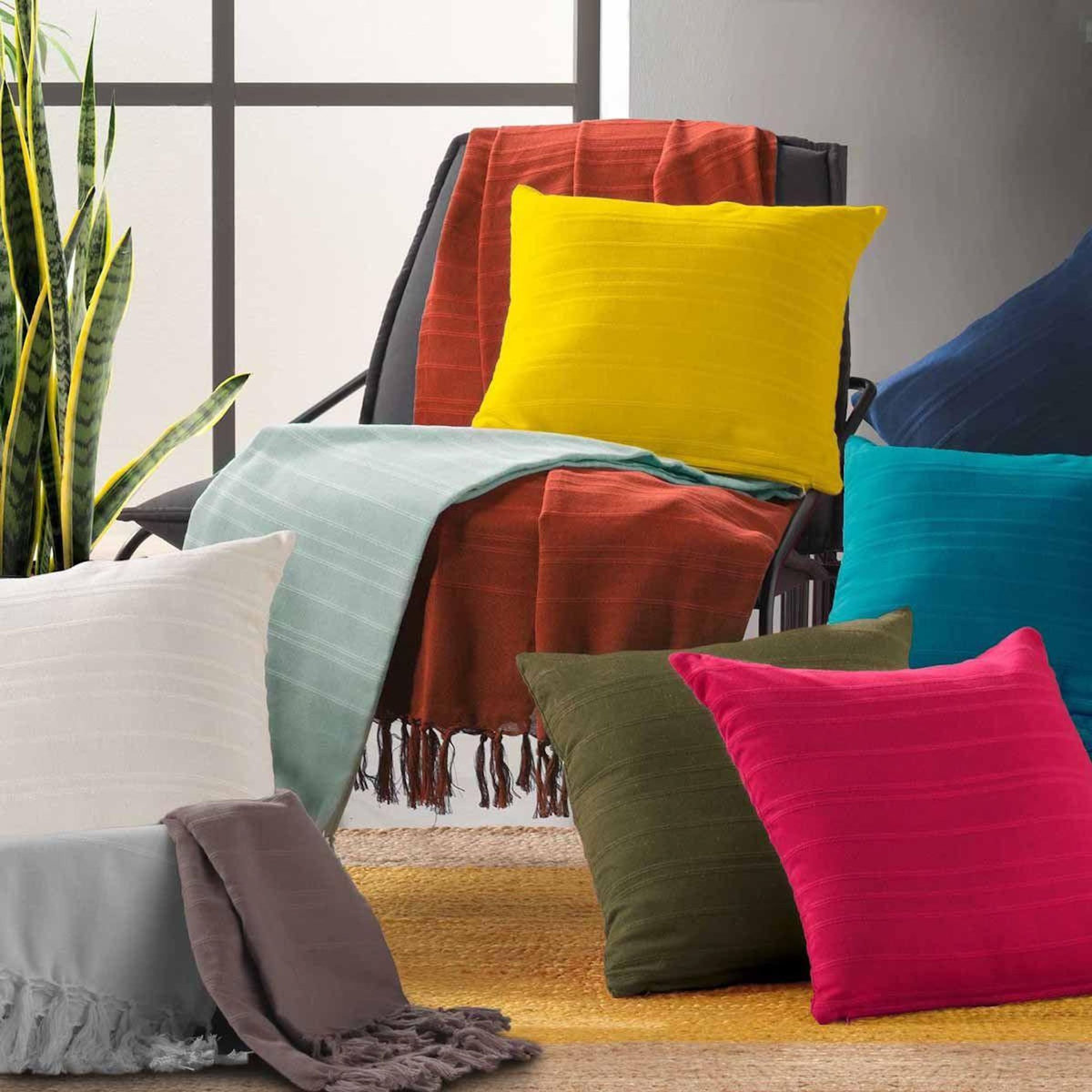 Paris Prix Housse de Coussin  Lilia  40x40cm Vert d'Eau