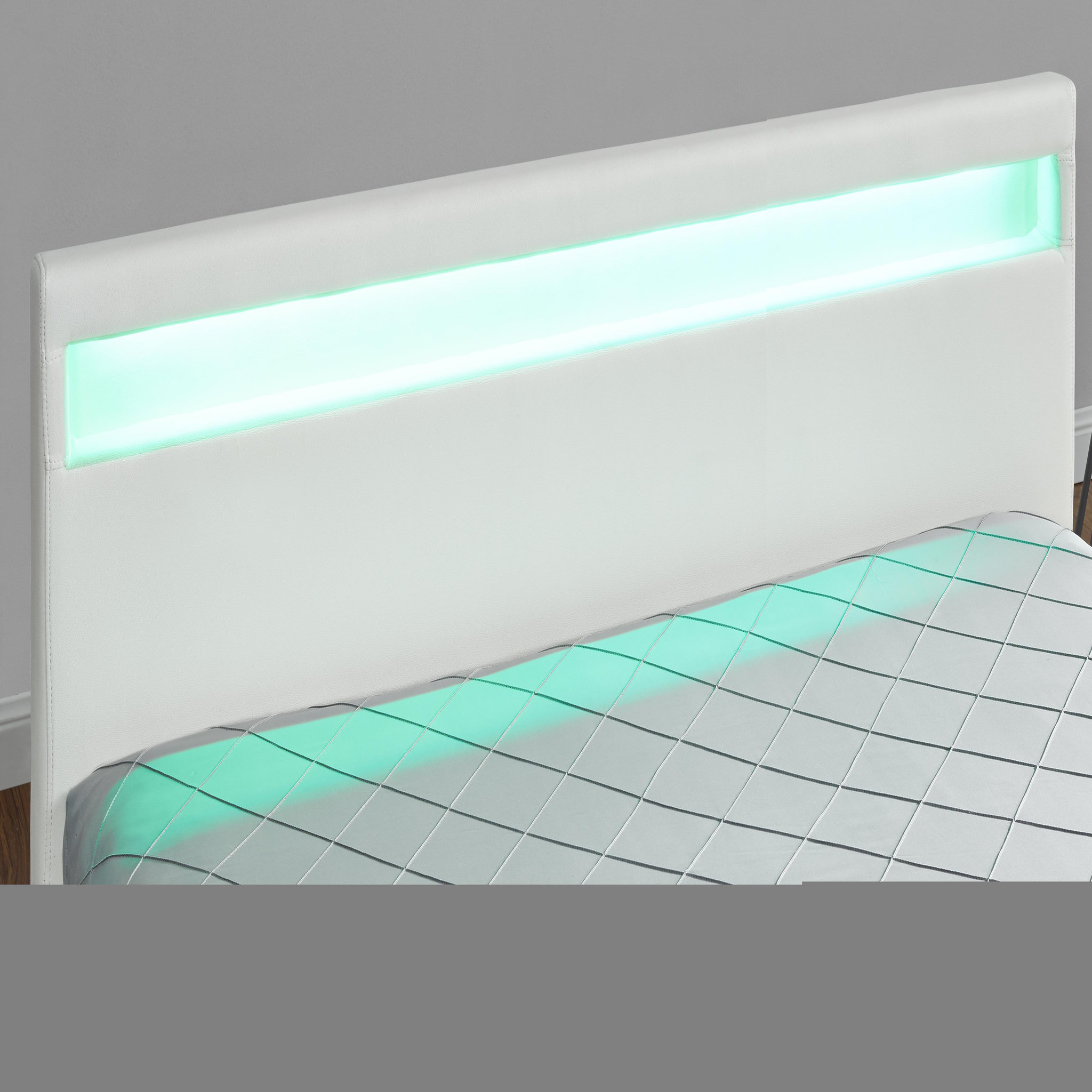 Voir la diapositive 5 : CONCEPT USINE Lit coffre avec led 160 x 200 cm blanc enfield