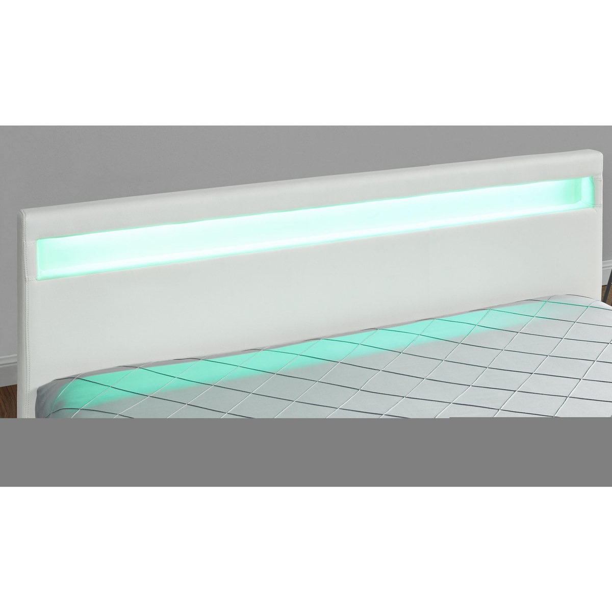 CONCEPT USINE Structure de lit LED avec rangements 160 x 200 cm blanc ENFIELD