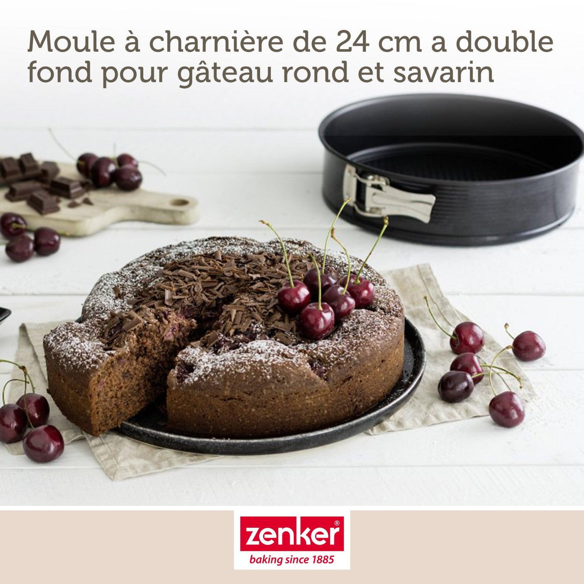ZENKER Moule à manqué et à savarin double fond 24 cm Zenker Black Metallic