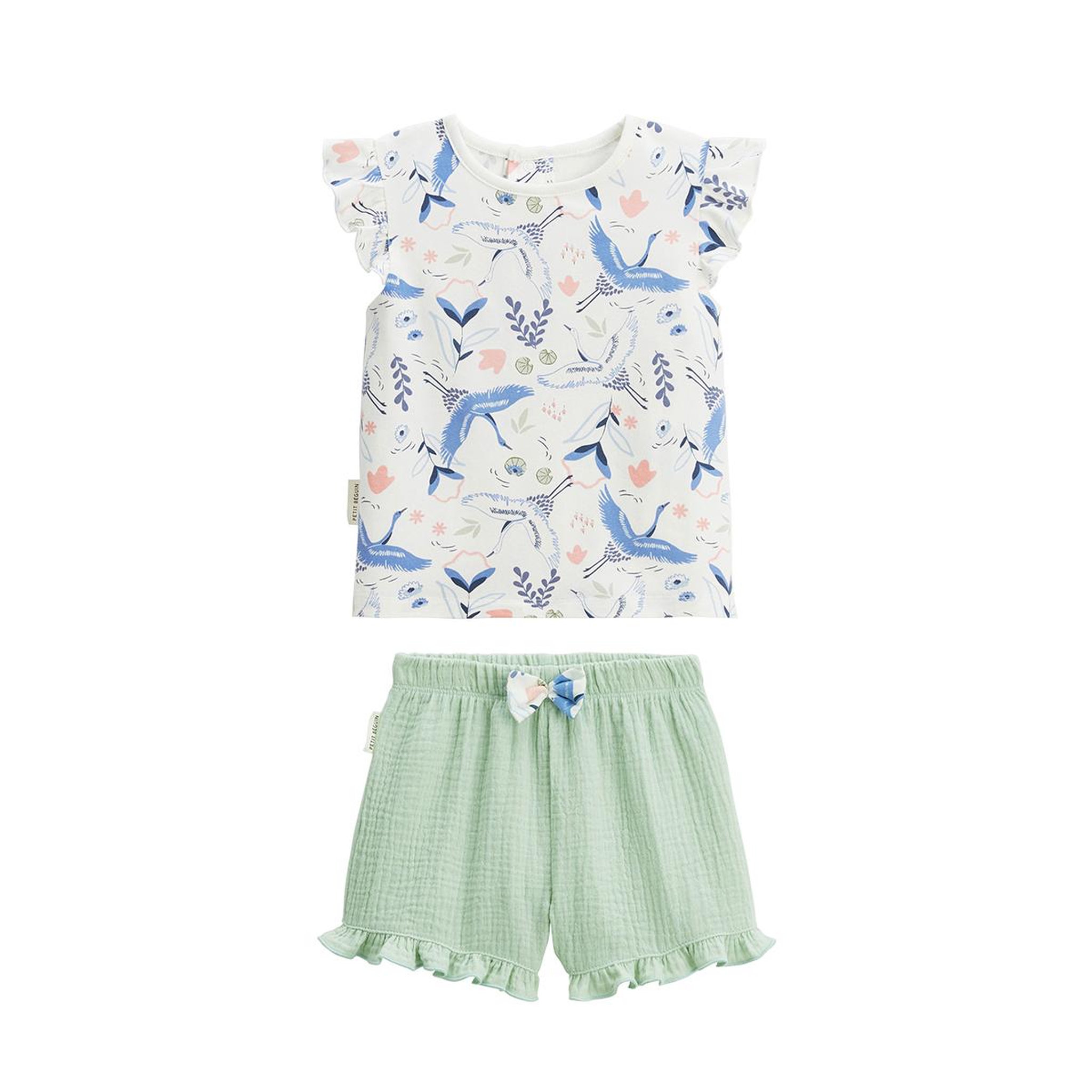 Voir la diapositive 1 : Petit Béguin Ensemble enfant t-shirt et short en gaze de coton Tiana