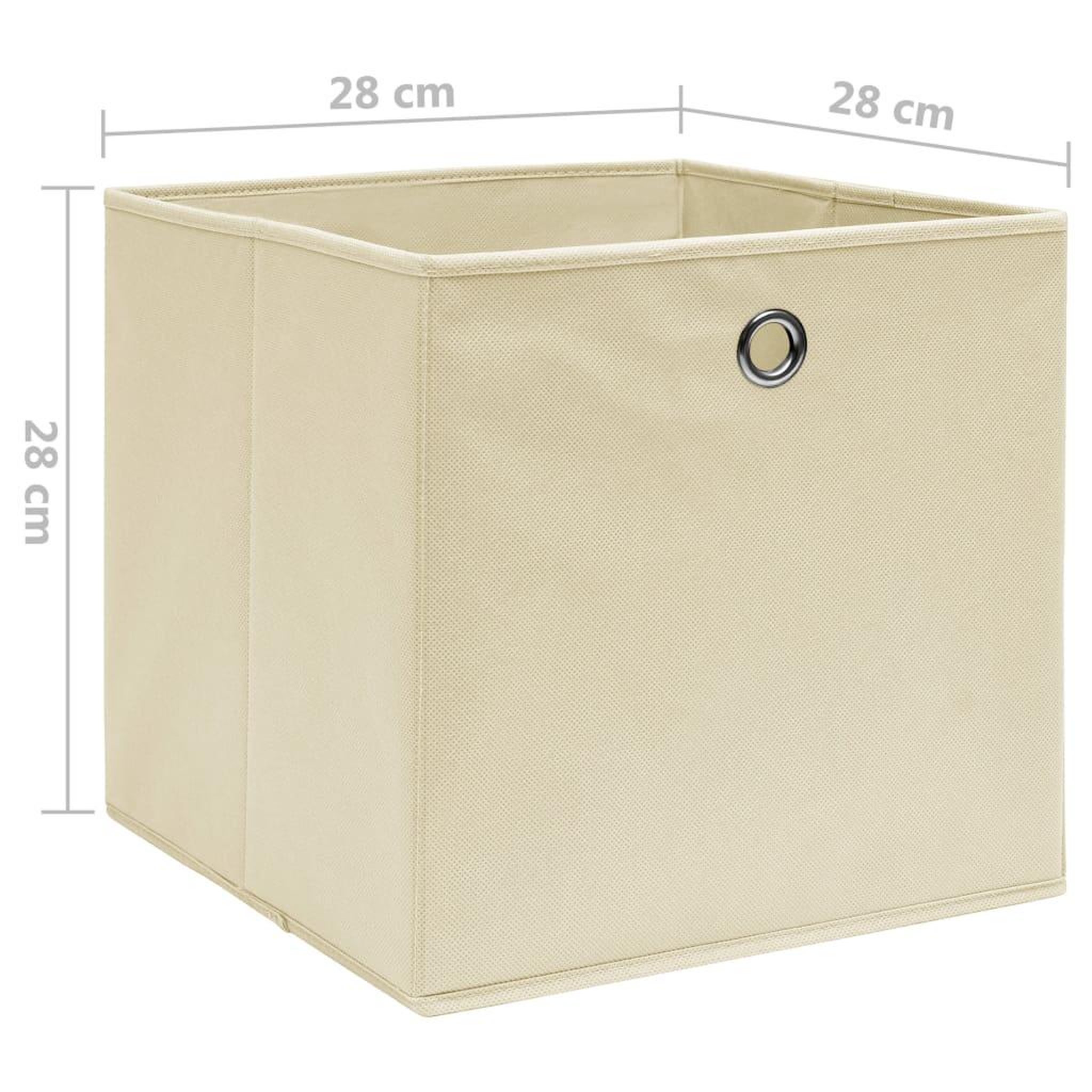 Voir la diapositive 5 : VIDAXL Boîtes de rangement 10 pcs Tissu intisse 28x28x28 cm Creme
