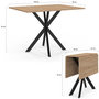 Voir la diapositive 6 : ID MARKET Table console pliable ALIX 2-4 personnes pied araignée bois et noir 103 x 76 cm