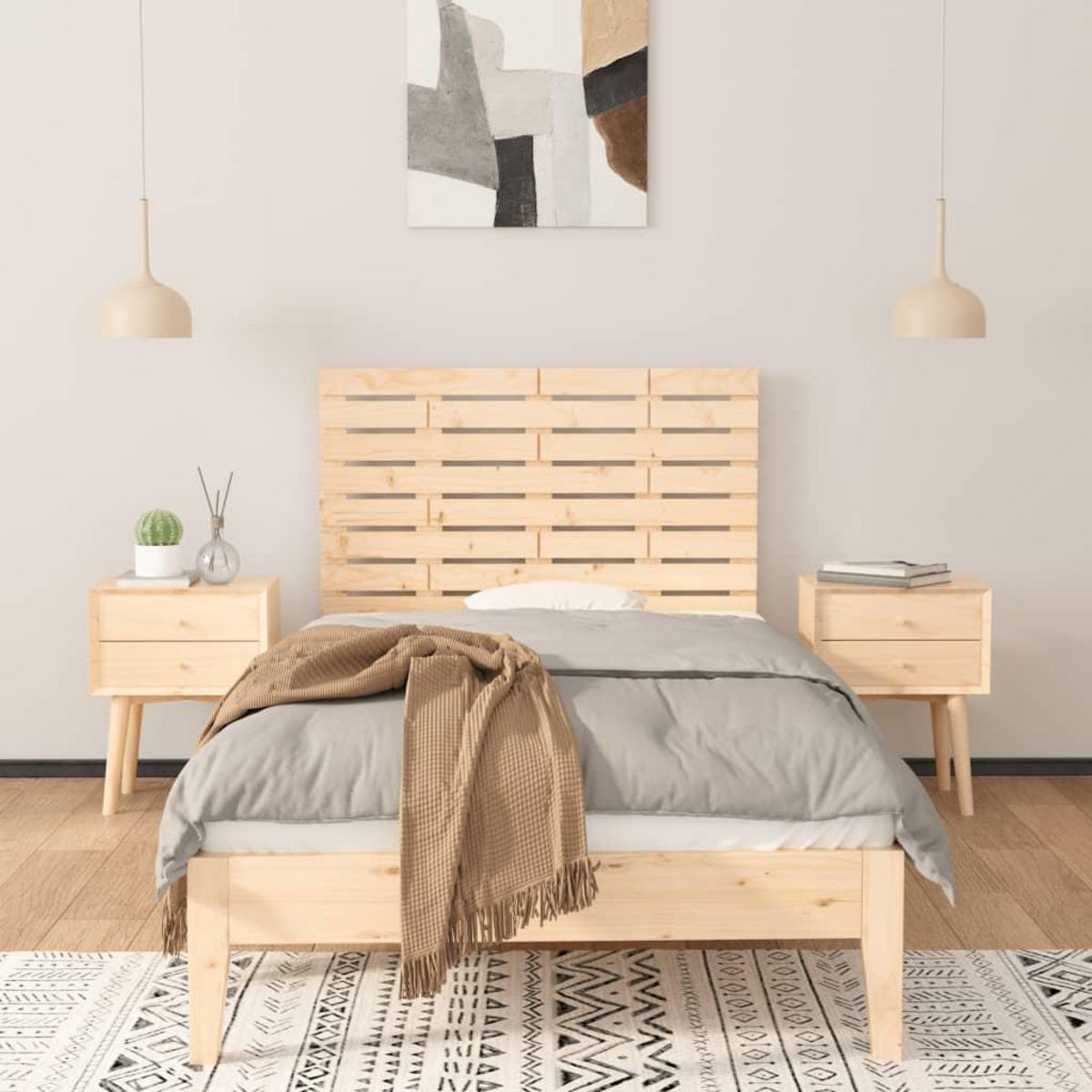 VIDAXL Tete de lit murale 106x3x63 cm Bois massif de pin
