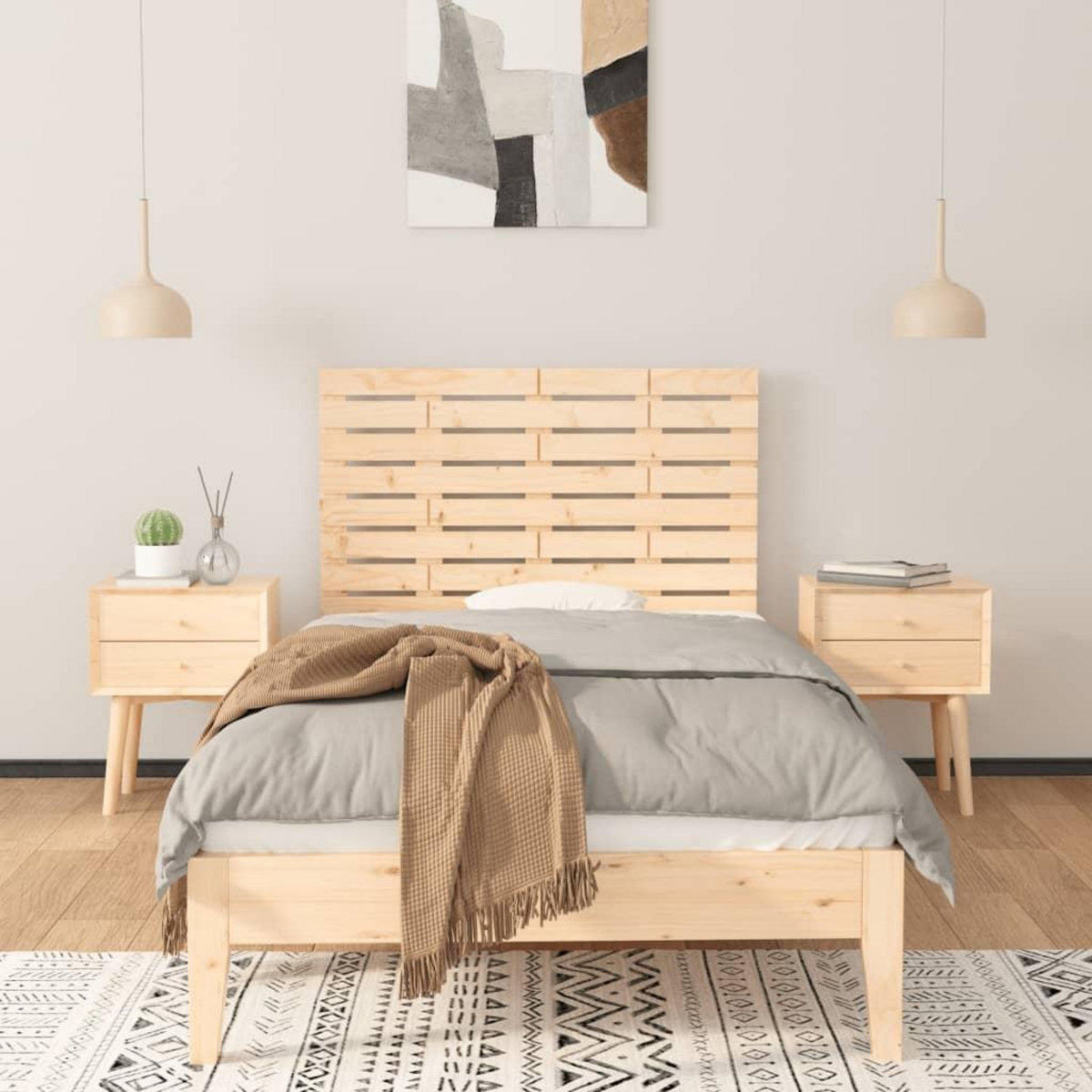 VIDAXL Tete de lit murale 106x3x63 cm Bois massif de pin
